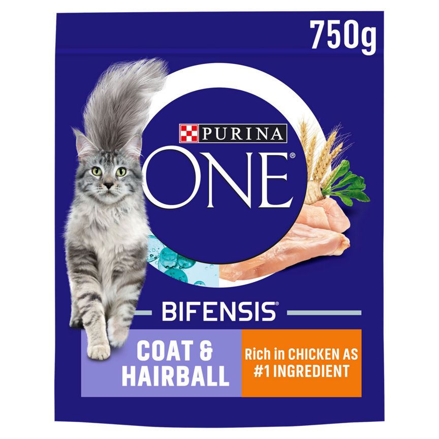 Purina ONE Adult Coat &amp;amp; Hairball Dry Cat Food, Chicken