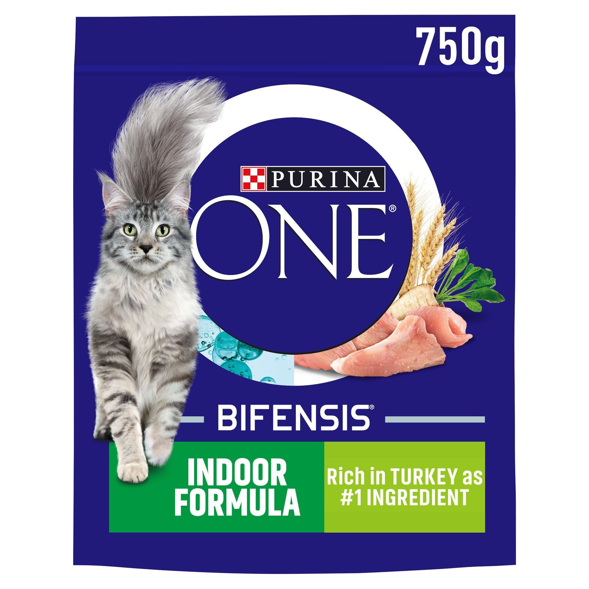 Purina One Indoor Dry Cat Food Turkey &amp;amp; Wholegrain 750g