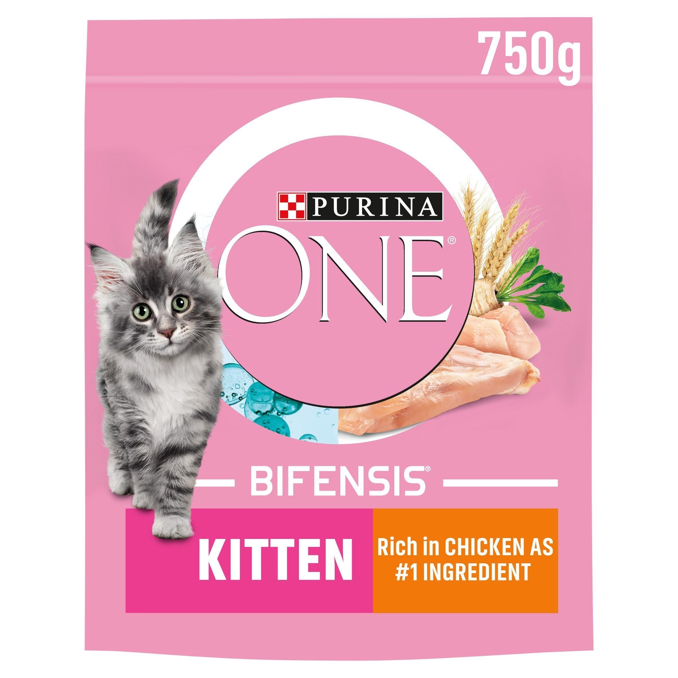 Purina One Kitten Dry Cat Food Chicken &amp;amp; Wholegrain 750g