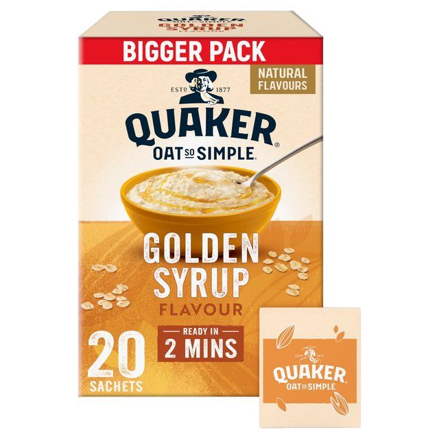 Quaker Oat So Simple Family Pack Golden Syrup Porridge Sachets Cereal   20 per pack