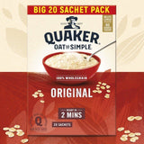 Quaker Oat So Simple Family Pack Original Porridge Sachets Cereal   20 per pack