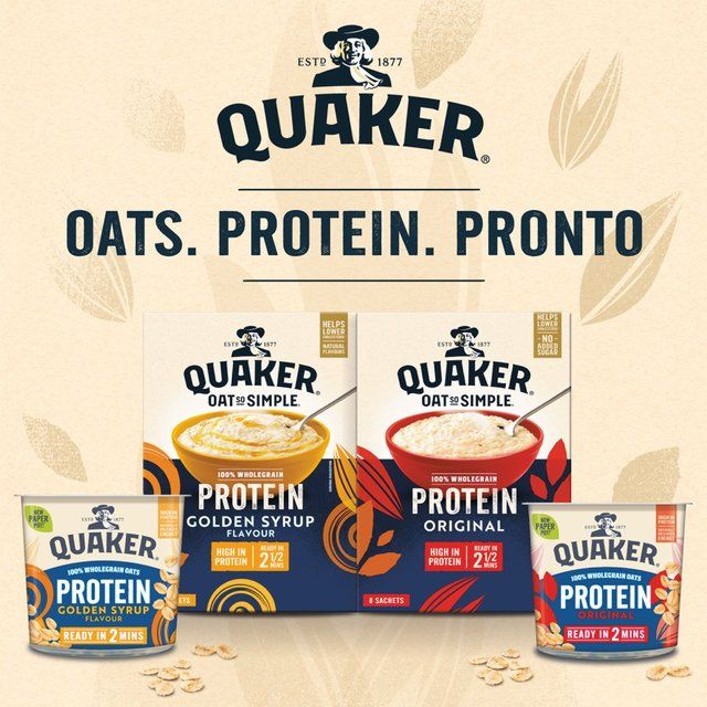 Quaker Oat So Simple Protein Original Porridge Sachets Cereal   8 per pack