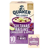 Quaker Oat So Simple Sultanas &amp;amp; Raisins Fruit Porridge Sachets Cereal   10 per pack