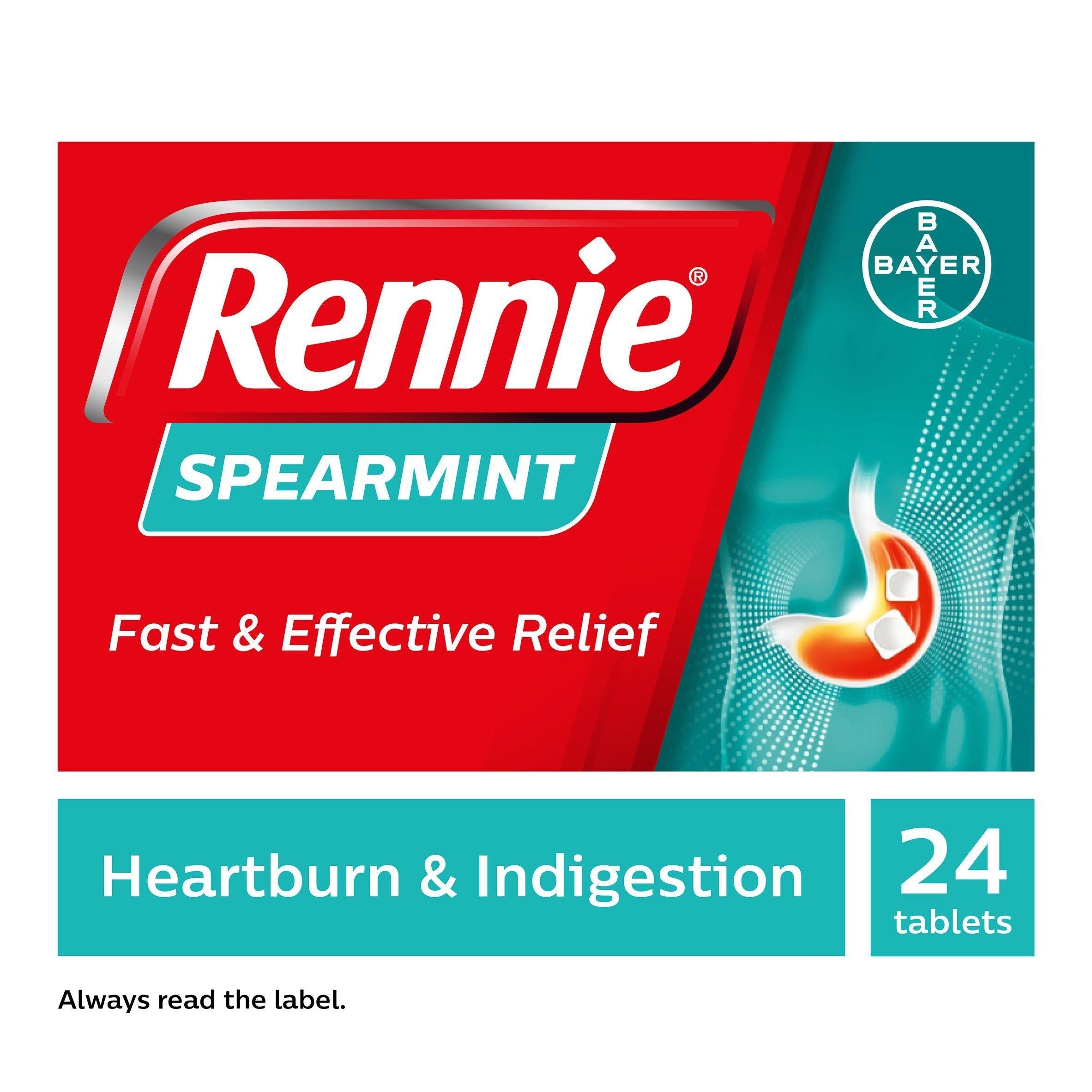 Rennie Spearmint Heartburn &amp;amp; Indigestion Relief Tablets x24