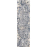 Rustic Textures Faded Blue Runner, 66 x 236 cm
