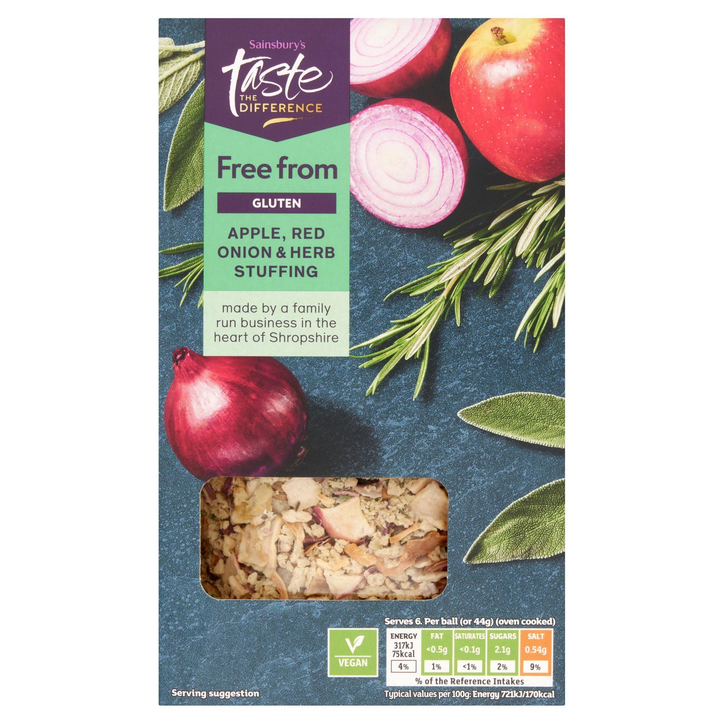 Sainsbury's Free From Apple, Onion &amp;amp; Herb Stuffing, Taste the Difference 110g
