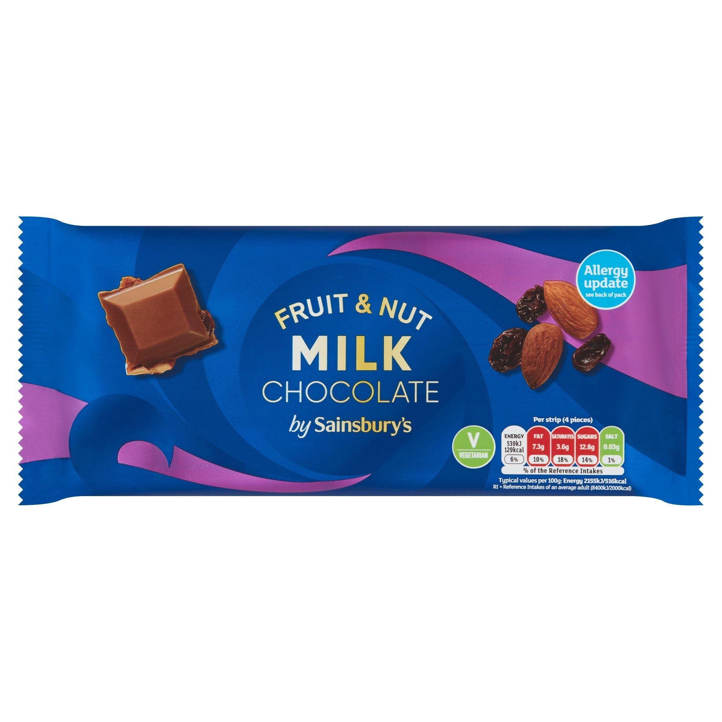 Sainsbury's Fruit &amp;amp; Nut Milk Chocolate 200g