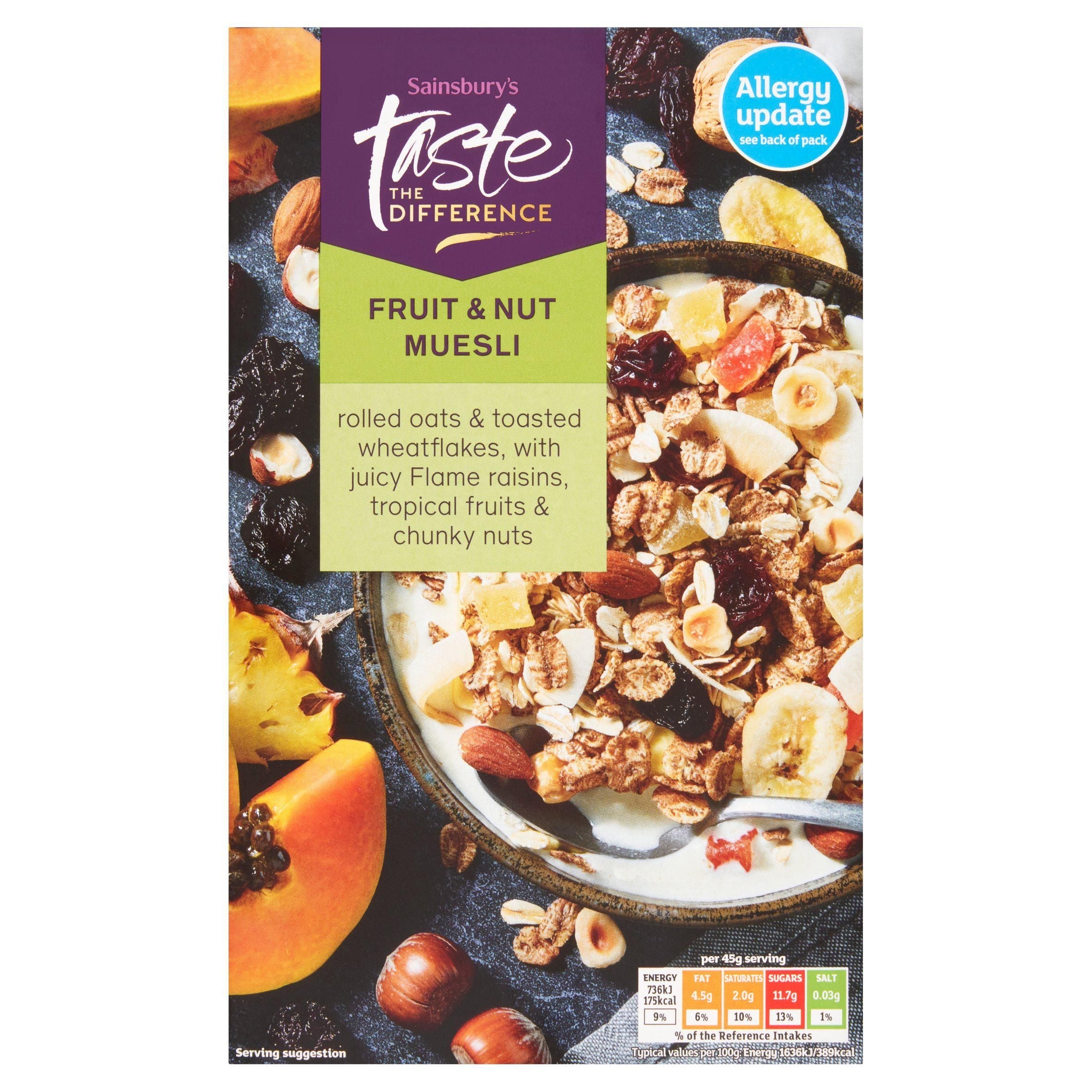 Sainsbury's Fruit &amp;amp; Nut Muesli, Taste the Difference 500g