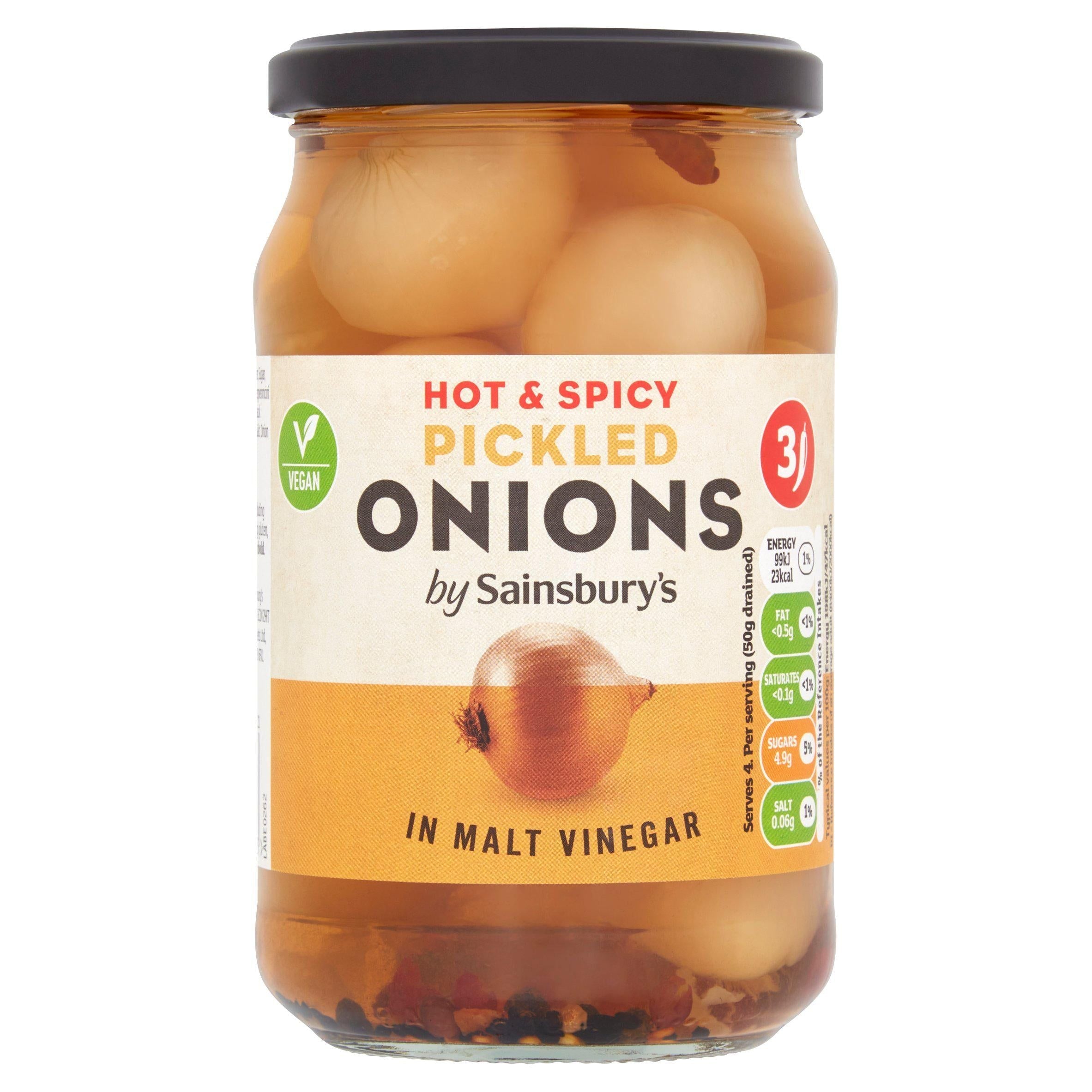 Sainsbury's Hot &amp;amp; Spicy Pickled Onions in Malt Vinegar 440g (220g*)