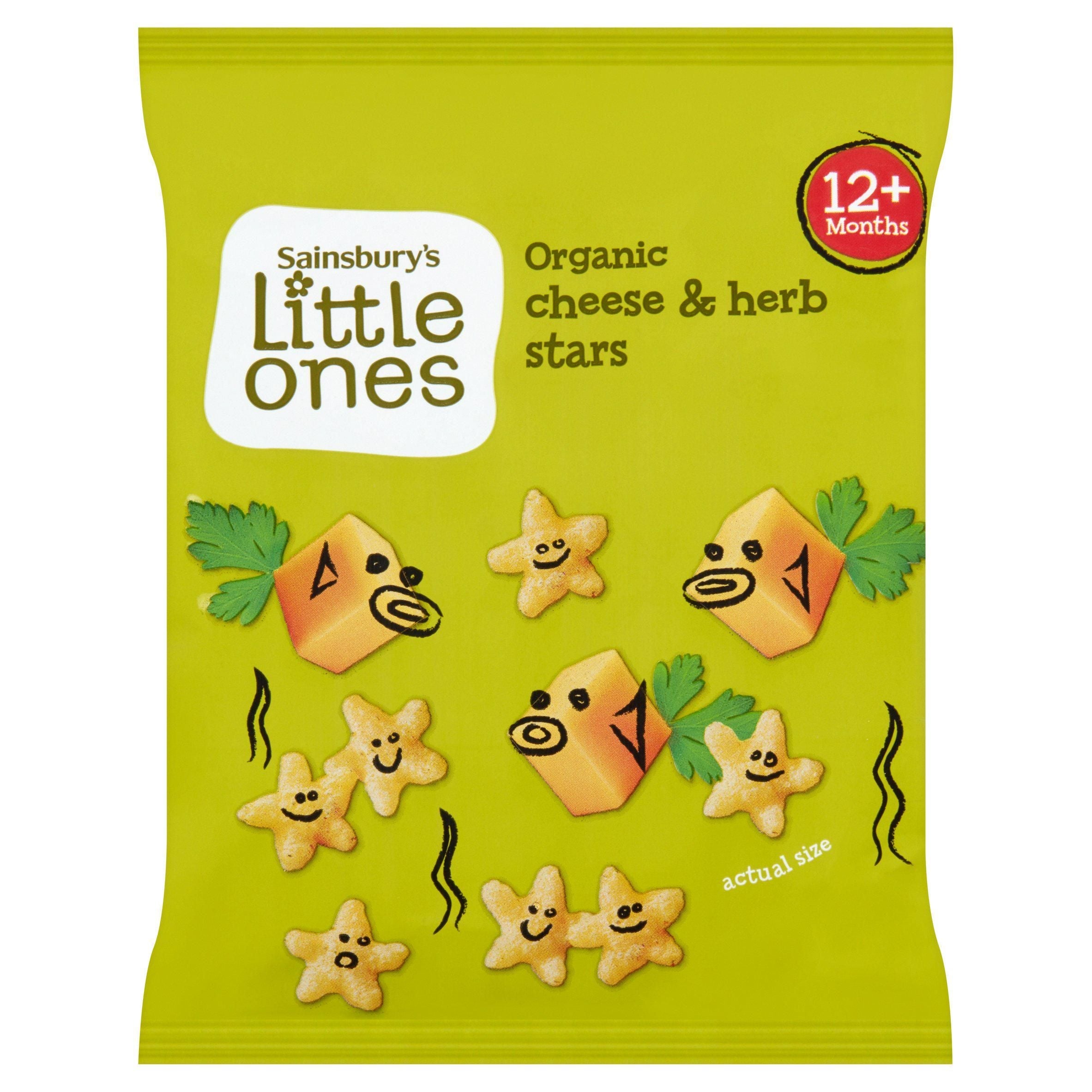Sainsbury's Little Ones Organic Cheese &amp;amp; Herb Stars 12+ Months 12g