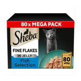 Sheba Fine Flakes Cat Food Pouches MSC Fish in Jelly Giant Pack    80 x 85g