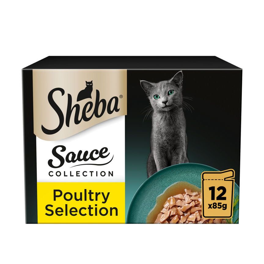Sheba Sauce Collection Adult Cat Food&amp;nbsp;Pouch Poultry Selection 12 x 85g