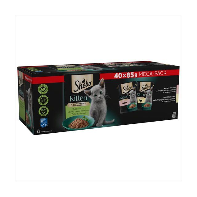 Sheba Sauce Collection Kitten Cat Pouches Mixed Selection in Gravy   40 x 85g