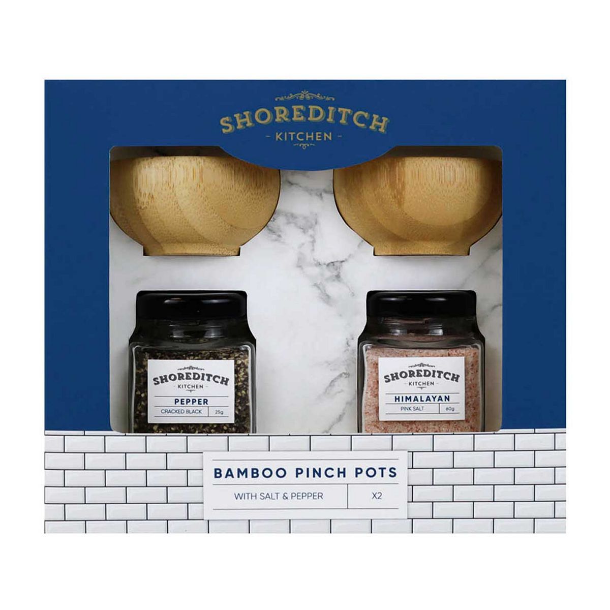 Shoreditch Kitchen Bamboo Pinch Pots with Salt &amp;amp; Pepper