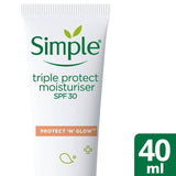 Simple Protect 'N' Glow Triple Protect Moisturiser SPF 30 40ml