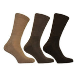 Simply Mens Memory Cushioned Socks (Pack Of 3) (11-14) Shades of Brown / 1EA