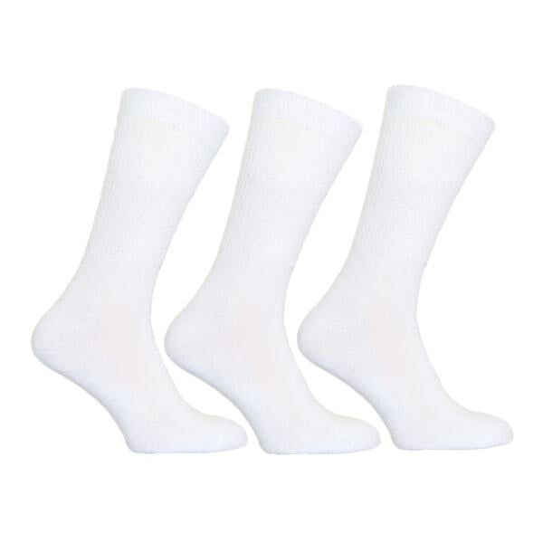 Simply Mens Memory Cushioned Socks (Pack Of 3) (11-14) White / 1EA