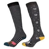 Simply s Womens Dogs Welly Socks (Pack Of 2) (UK 4-7) Black/Grey / 0.05EA