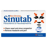 Sinutab Non-Drowsy Cold &amp;amp; Flu Tablets 15s