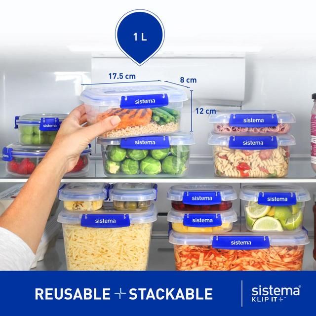 Sistema Klip It Plus Food Storage Container 3x1L   3 x 1 per pack