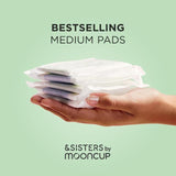 &SISTERS by Mooncup Organic Cotton Pads Medium/Day   10 per pack - McGrocer