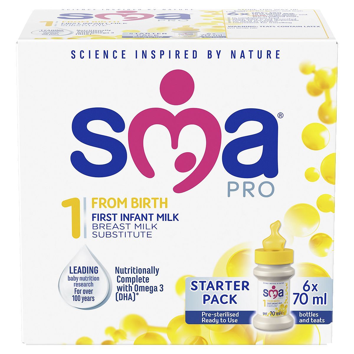 SMA&amp;reg; Pro First Infant Milk From Birth 6 X 70ml Starter Pack