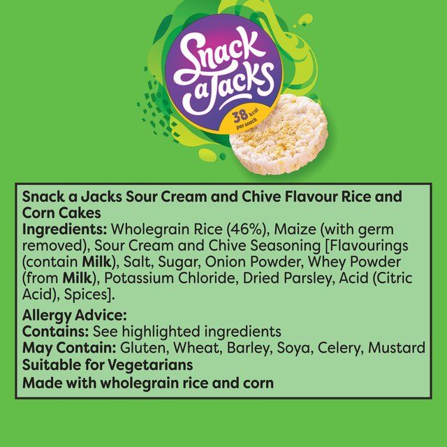 Snack a Jacks Sour Cream &amp;amp; Chive Sharing Rice Cakes   117g