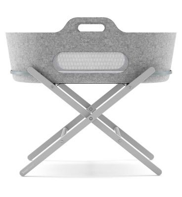 SnuzBaskit Light Grey Moses Basket &amp;amp; Dove Grey Stand Set