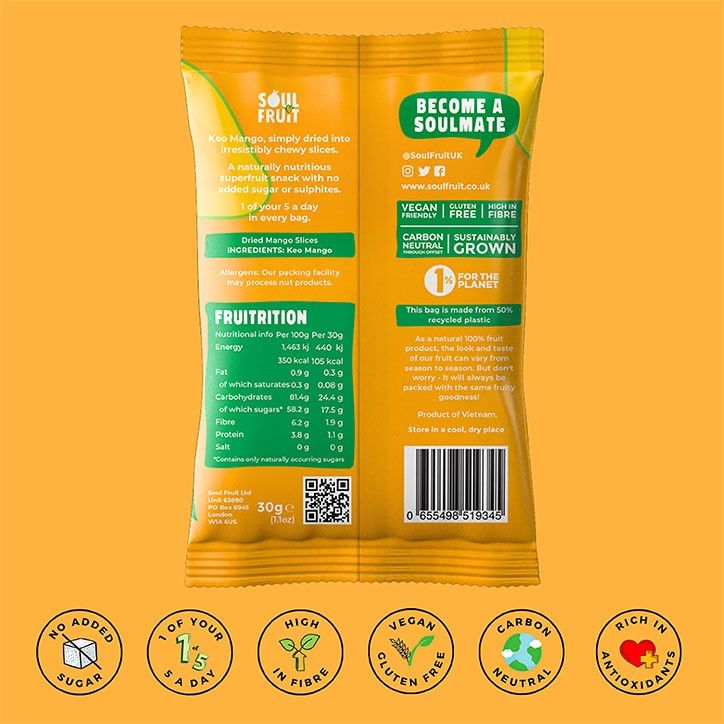 Soul Fruit Soft Dried Dragon Fruit Slices 30g